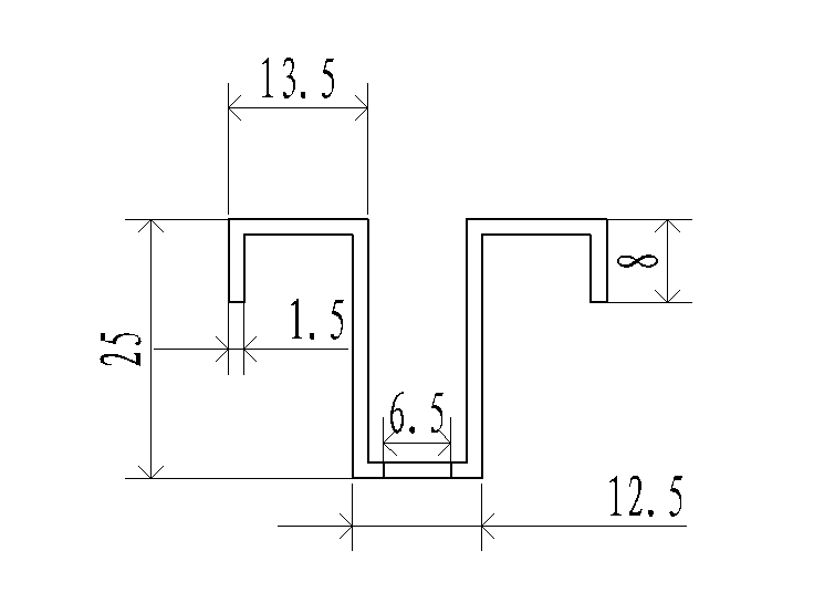 20*20 H25 Cross slot 20*20 H25 Cross slot