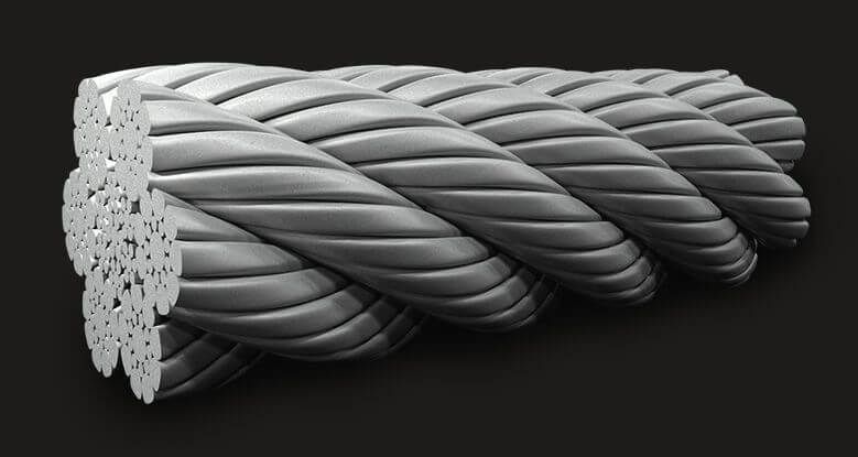 LM (Coating) Sealed Comp. Wire Rope GB6X19 (9/9/1) IWRC LM (Coating) Sealed Comp. Wire Rope GB6X19 (9/9/1) IWRC