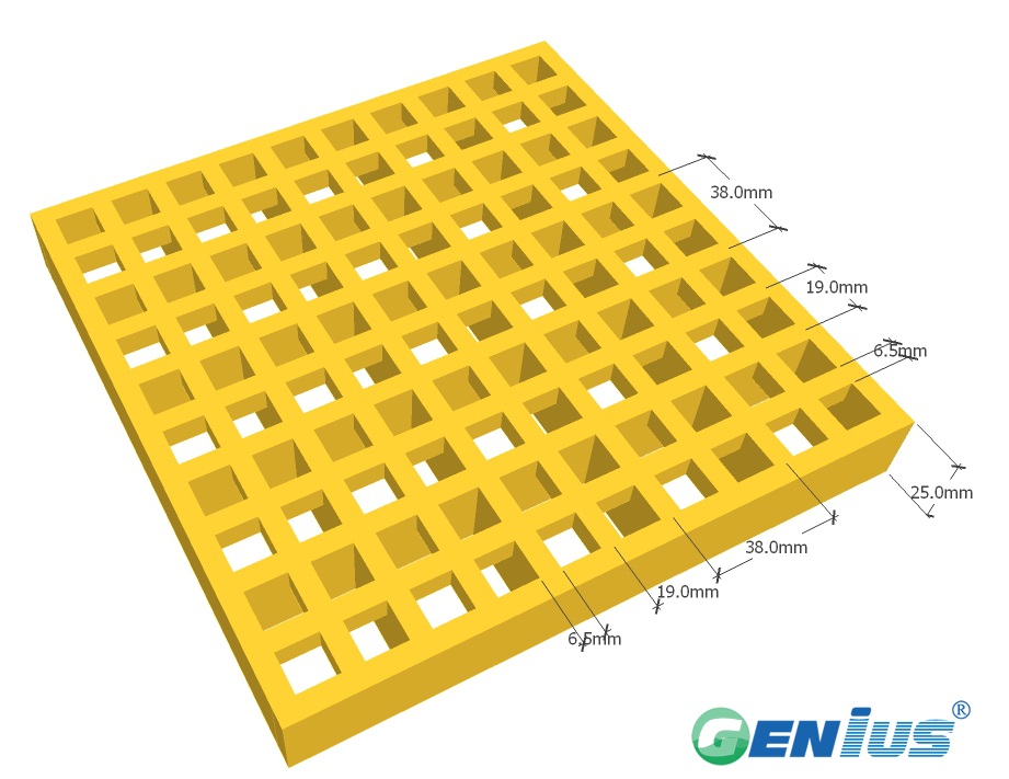 玻璃钢模塑格栅19*19H25