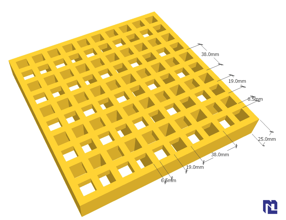 FRP Molded Grating 19*19H25