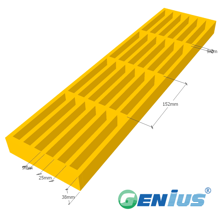 玻璃钢模塑格栅25*152H38