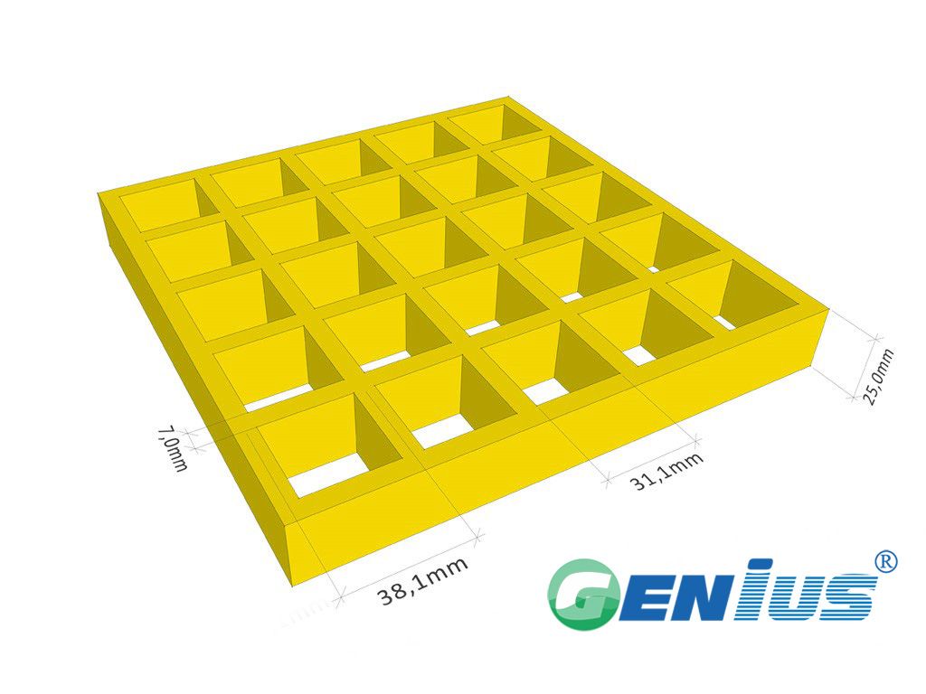 玻璃钢模塑格栅38*38H25