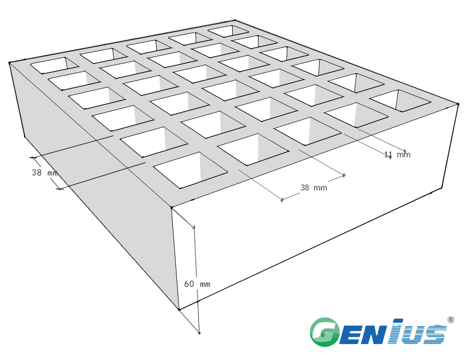 玻璃钢模塑格栅38*38H60重负载型