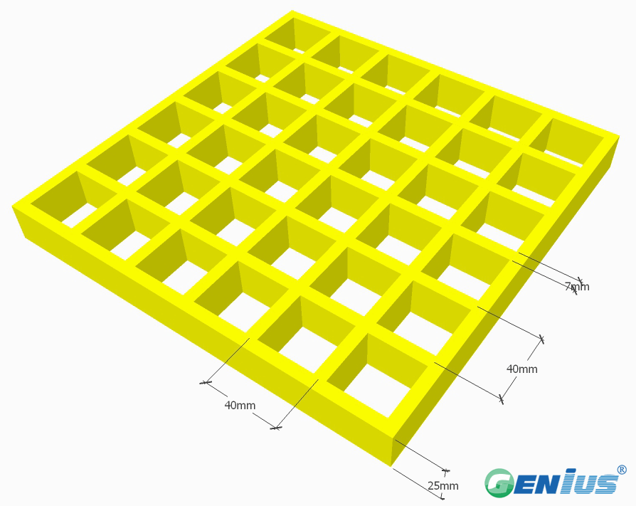 玻璃钢模塑格栅40*40H25