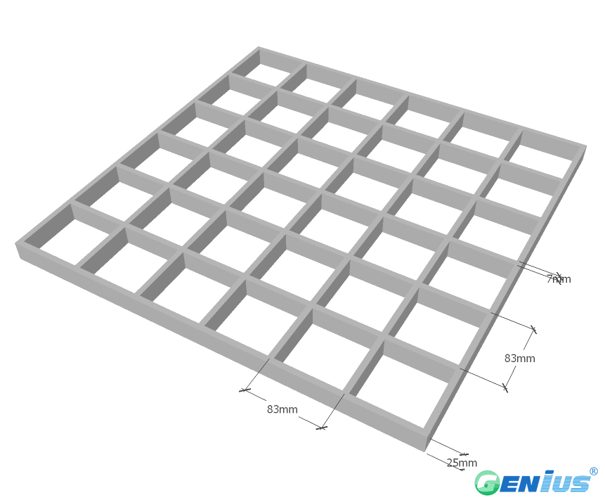 玻璃钢模塑格栅83*83H25