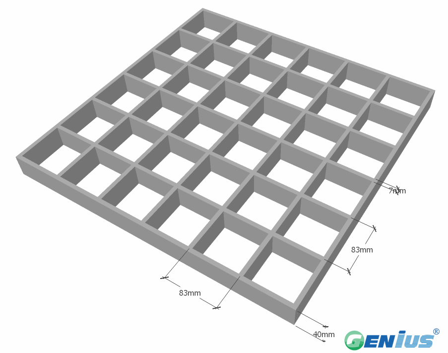 玻璃钢模塑格栅83*83H40