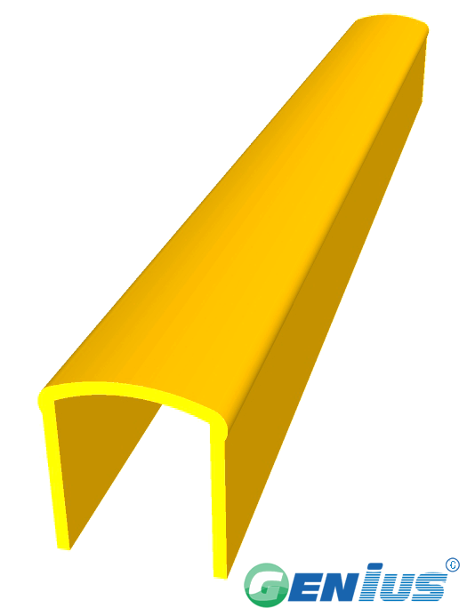 Structural Profiles - U-Shaped Square Tube Handrail Profile (Vinyl Ester)